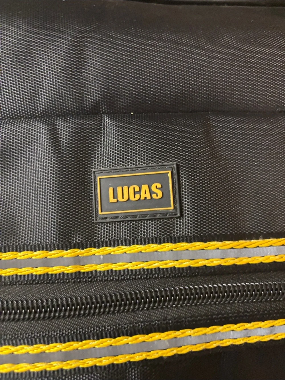 Lucas Black Duffel Bag with Yellow Trim for Men